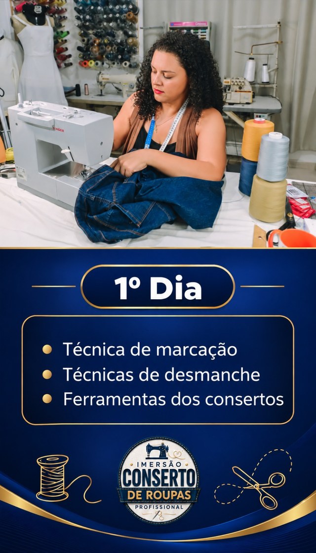 1º dia: técnica de marcação, técnicas de desmanche e ferramentas dos consertos